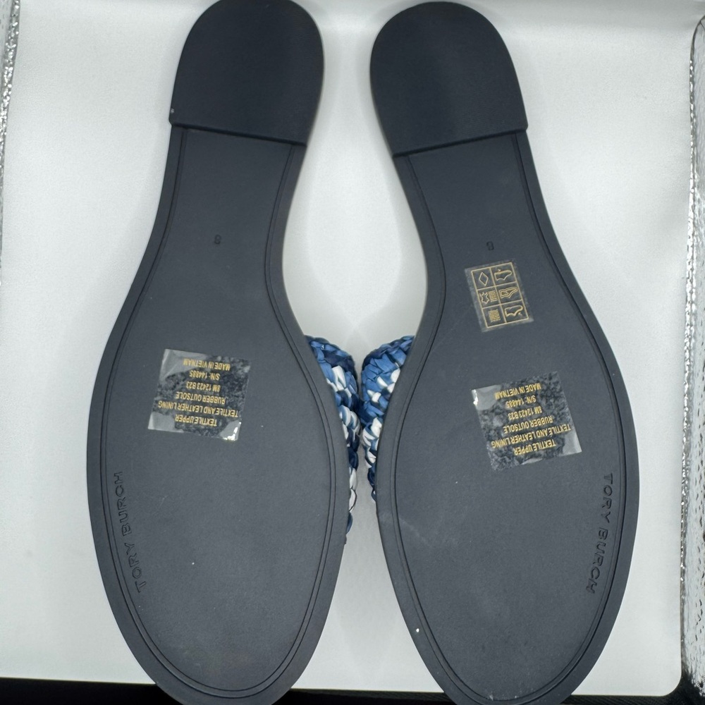 Tory Burch Everly Woven Slide Sandals – Size 8 – NEW With Box - Picture 2 of 5
